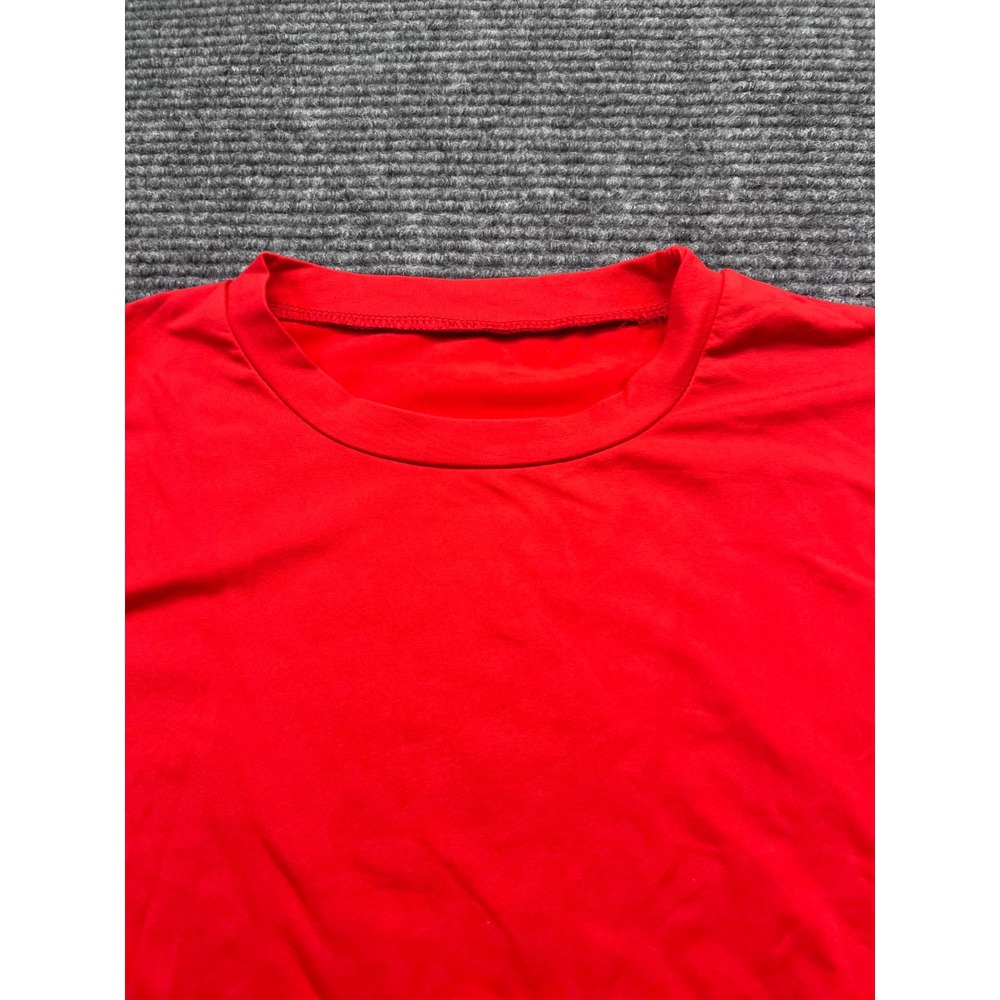 Womens Red Long Sleeve Crewneck T-Shirt Soft Cotton Blend Basic Top Size Small - Picture 4 of 7